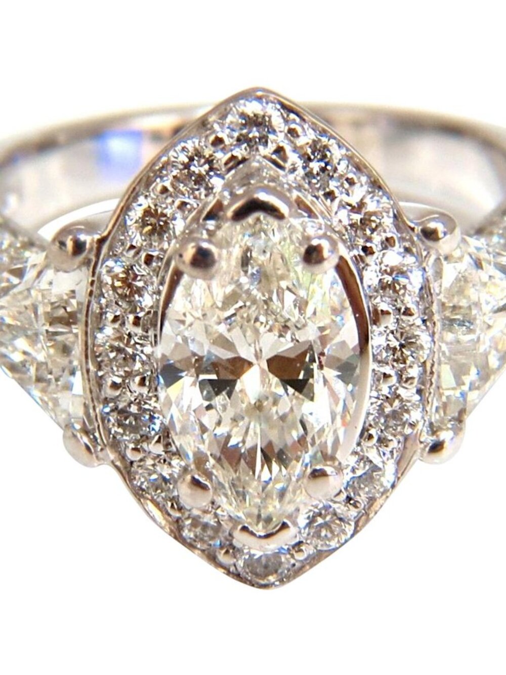 2.51ct Marquise Halo Natural Diamond Ring 14 Karat*